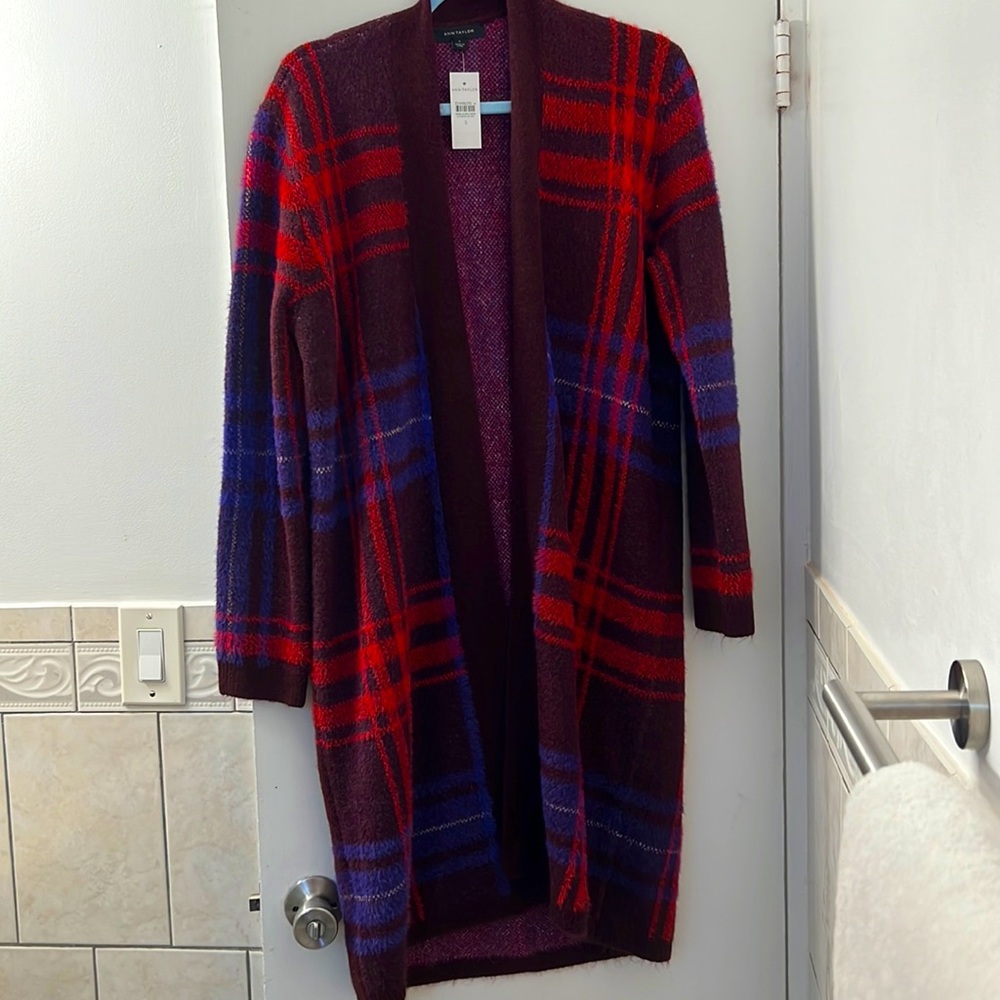 Ann Taylor Brand New!!! Long multi-colored comfortable  sweater!!